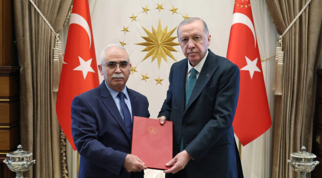 Cumhurbaşkanı Erdoğan, AYM Başkanı Özkaya’yı Kabul Etti