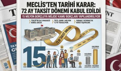15 Milyon Borçluya Müjde: Kamu Borçlarında 72 Ay Taksit Dönemi Meclis’te Kabul Edildi