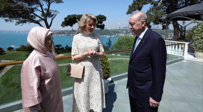 Cumhurbaşkanı Erdoğan, Belçika Kraliçesi Mathilde’yi Vahdettin Köşkü’nde Kabul Etti